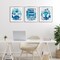 Stupell Industries Blue Gamer Splatters 3pc Framed Print Under Glass Set, design by Marcus Prime
